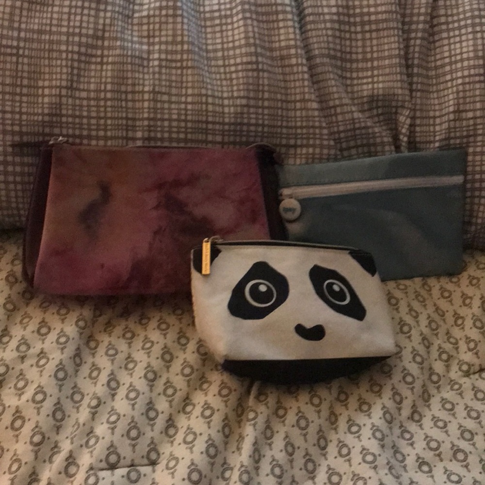 Lot of 3 cosmetic make up bags